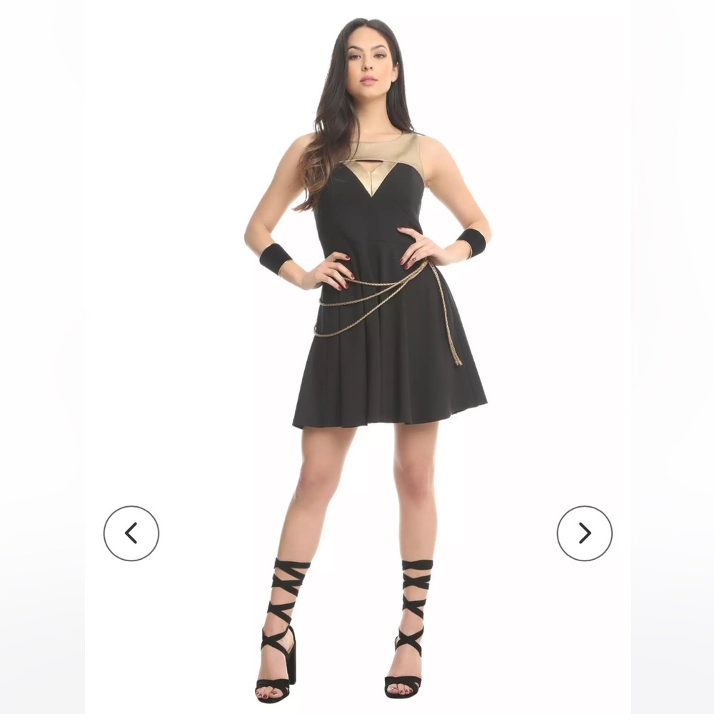 BNWT Wonder Woman Black and Gold Sleeveless Dress